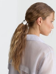 Reiss Silver Tone Harper Sculpted Hair Cuff With Pin - Image 1 of 3
