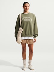 Oliv Brun - Nike Sportkläder Studio Fleece Sweat Top - Bild 1 av 6
