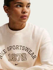 Blek elfenben - Nike Sportkläder Studio Fleece Sweat Top - Bild 2 av 7