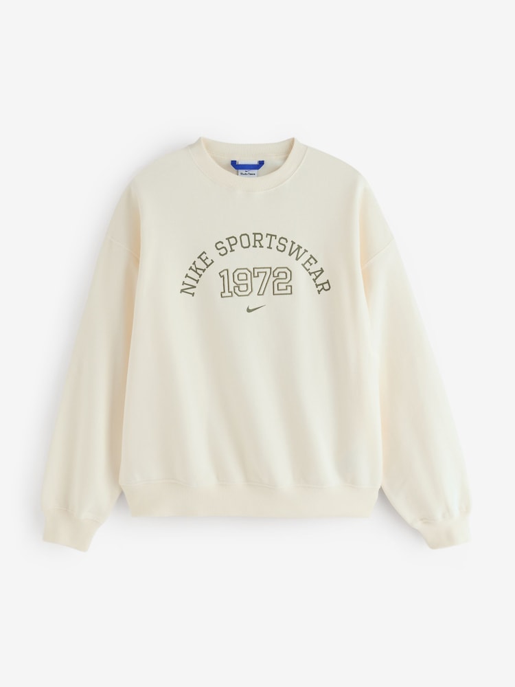 Blek elfenben - Nike Sportkläder Studio Fleece Sweat Top - Bild 7 av 7