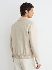 Reiss Stone Americas Lyocell-Cotton Twill Bomber Jacket - Image 5 of 8