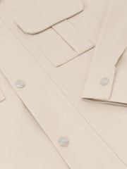 Reiss Stone Americas Lyocell-Cotton Twill Bomber Jacket - Image 8 of 8
