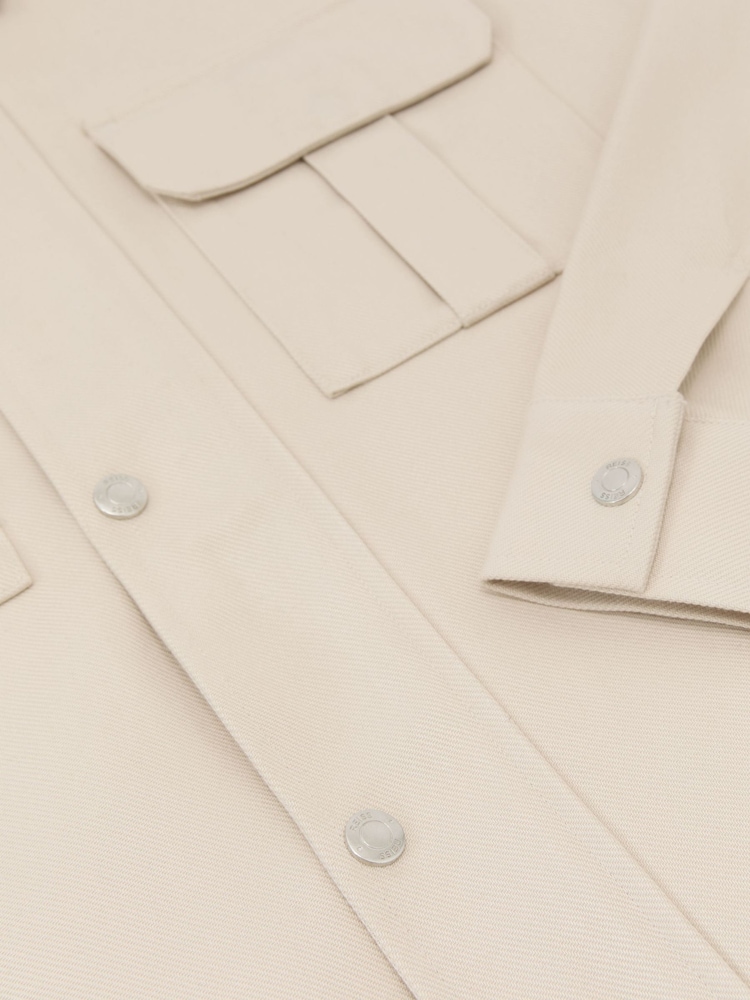 Reiss Stone Americas Lyocell-Cotton Twill Bomber Jacket - Image 8 of 8 Reiss Stone Americas Lyocell-Cotton Twill Bomber Jacket - Image 8 of 8