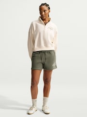 Бозғылт піл түстес - Nike Crew мойынға тағатын спорттық киім 1/4 сыдырмалы қысқа жемпір - 6суретінің 2 суреті