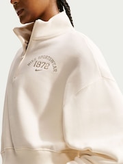 Бозғылт піл түстес - Nike Crew мойынға тағатын спорттық киім 1/4 сыдырмалы қысқа жемпір - 6суретінің 4 суреті