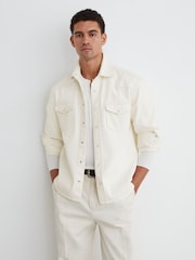 قميص عُلوي دنيم بطراز غربي بكبَاسين Finley من Reiss - Image 1 of 7