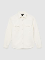 قميص عُلوي دنيم بطراز غربي بكبَاسين Finley من Reiss - Image 2 of 7