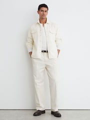 قميص عُلوي دنيم بطراز غربي بكبَاسين Finley من Reiss - Image 3 of 7