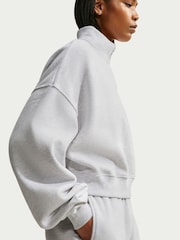 Хезер Грей - Nike Crew мойынға тағатын спорттық киім 1/4 сыдырмалы қысқа жемпір - 7суретінің 3 суреті