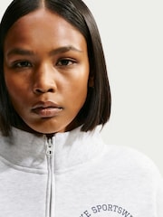Хезер Грей - Nike Crew мойынға тағатын спорттық киім 1/4 сыдырмалы қысқа жемпір - 7суретінің 5 суреті