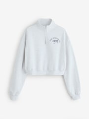Хезер Грей - Nike Crew мойынға тағатын спорттық киім 1/4 сыдырмалы қысқа жемпір - 7суретінің 6 суреті