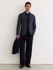 Reiss Carlos Cotton Hopsack Single-Breasted Blazer Tailored-Fit - Изображение 9 11