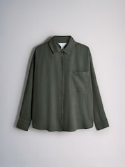 The Set Shirt and Wide Leg Trousers Co-ord Set Khaki Green - Image 2 of 5
