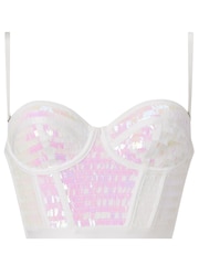 Ann Summers White Starstruck Corset Style Sequin Top - Image 5 of 5