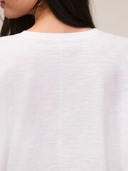 Ro&Zo White Slub Jersey Cropped T-Shirt - Image 4 of 5