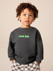 Gris anthracite Cool Kid - Sweat-shirt imprimé à col rond (3mois-7ans) - Image 5 de 7