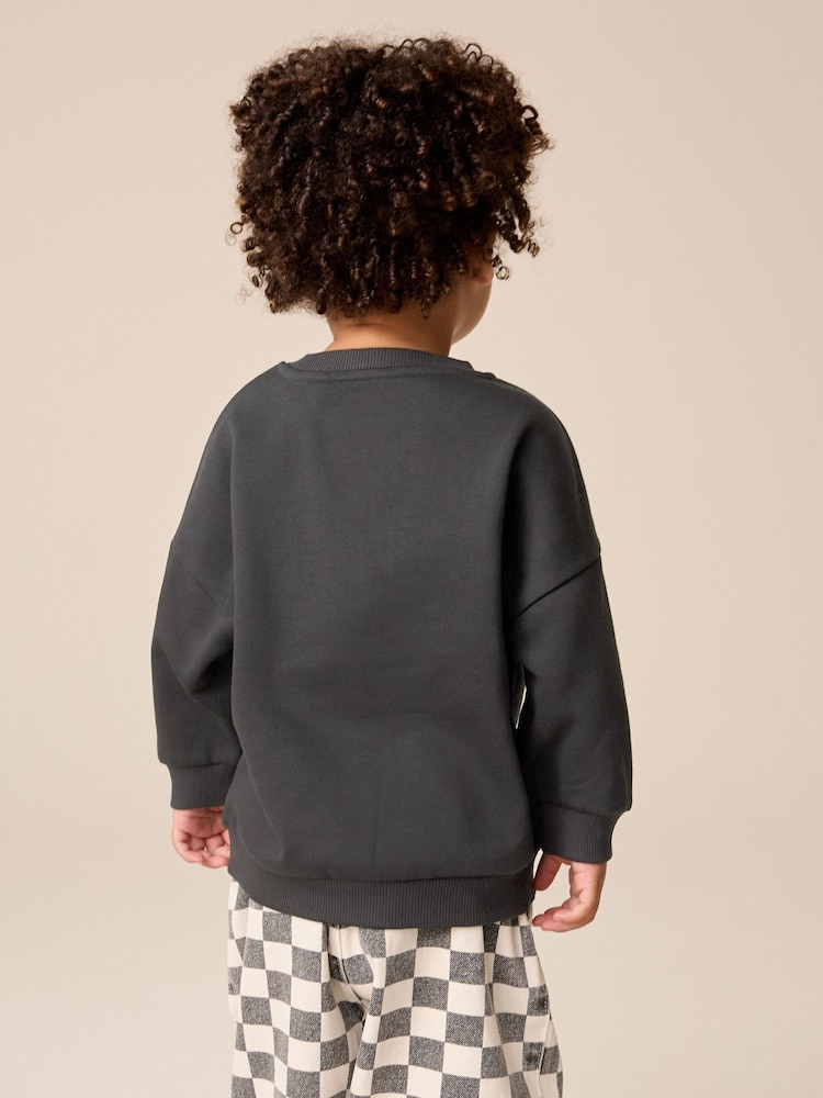 Gris anthracite Cool Kid - Sweat-shirt imprimé à col rond (3mois-7ans) - Image 7 de 7