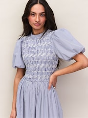 Ro&Zo Purple Cotton Shirred Bodice Dress - Image 2 of 6