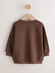 Chocolate Brown Ramen Printed Crew Neck Sweat Top (3mths-7yrs) - Image 6 of 8