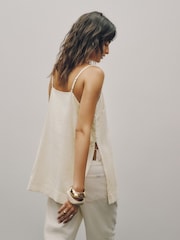 Neutral Longline Cami Top with Linen - Image 4 of 8