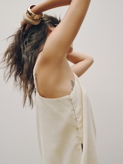 Neutral Longline Cami Top with Linen - Image 5 of 8