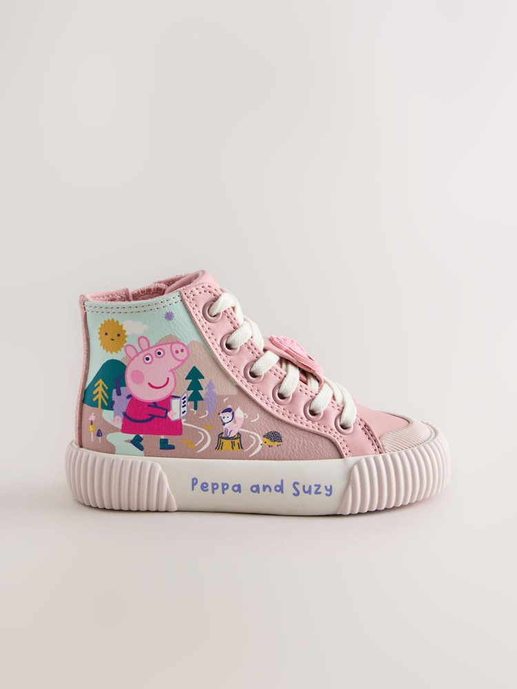 Pink Peppa Pig High Top Trainers - Image 2 of 6 Pink Peppa Pig High Top Trainers - Image 2 of 6