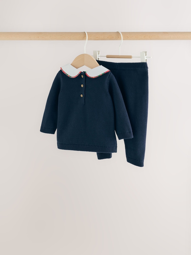 Navy Blue Bear Knitted Jumper and Leggings Baby Set (0mths-2yrs) - Image 2 of 13 Navy Blue Bear Knitted Jumper and Leggings Baby Set (0mths-2yrs) - Image 2 of 13