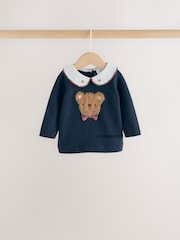 Navy Blue Bear Knitted Jumper and Leggings Baby Set (0mths-2yrs) - Image 3 of 13