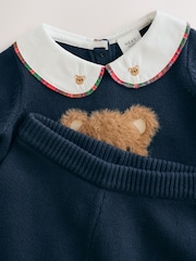 Navy Blue Bear Knitted Jumper and Leggings Baby Set (0mths-2yrs) - Image 7 of 13