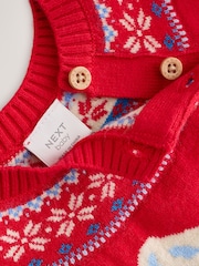Neutral/Red Bear Ski Scene Baby Knitted Jumper and Leggings Set (0mths-2yrs) - Image 10 of 10