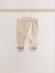 Neutral/Red Bear Ski Scene Baby Knitted Jumper and Leggings Set (0mths-2yrs) - Image 3 of 10