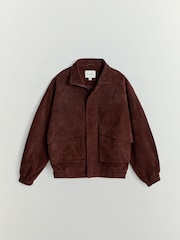 BHOEM Rust Brown Real Suede Bomber Jacket - Image 6 of 6