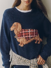 Navy Dachshund Knitted Jumper - Image 4 of 7