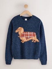 Navy Dachshund Knitted Jumper - Image 5 of 7