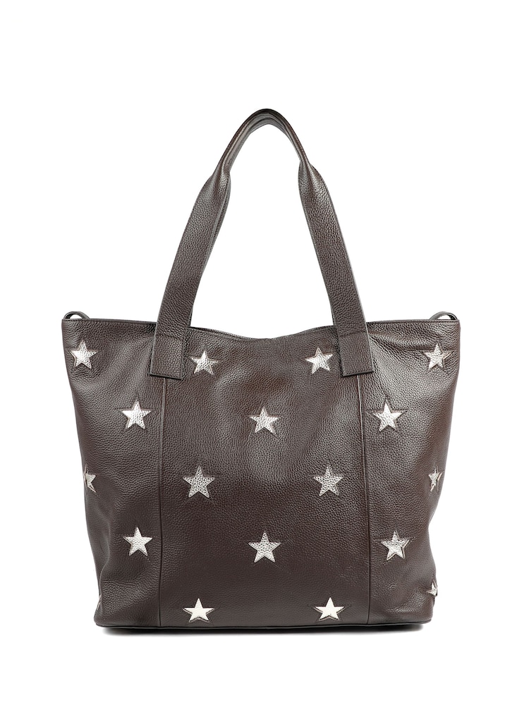 Jones Bootmaker Chocolate Dayna Star Leather Bag - Image 1 of 5 Jones Bootmaker Chocolate Dayna Star Leather Bag - Image 1 of 5