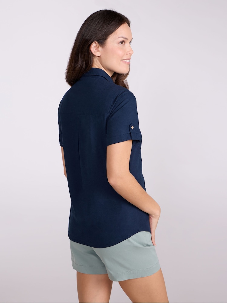 Mountain Warehouse Blue Coconut Short Sleeve Womens Shirt - Image 2 of 4 Mountain Warehouse Blue Coconut Short Sleeve Womens Shirt - Image 2 of 4
