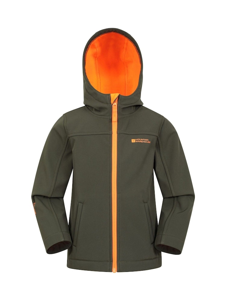 Mountain Warehouse Green Exodus Kids Water Resistant Softshell Jacket - Image 1 of 5 Mountain Warehouse Green Exodus Kids Water Resistant Softshell Jacket - Image 1 of 5