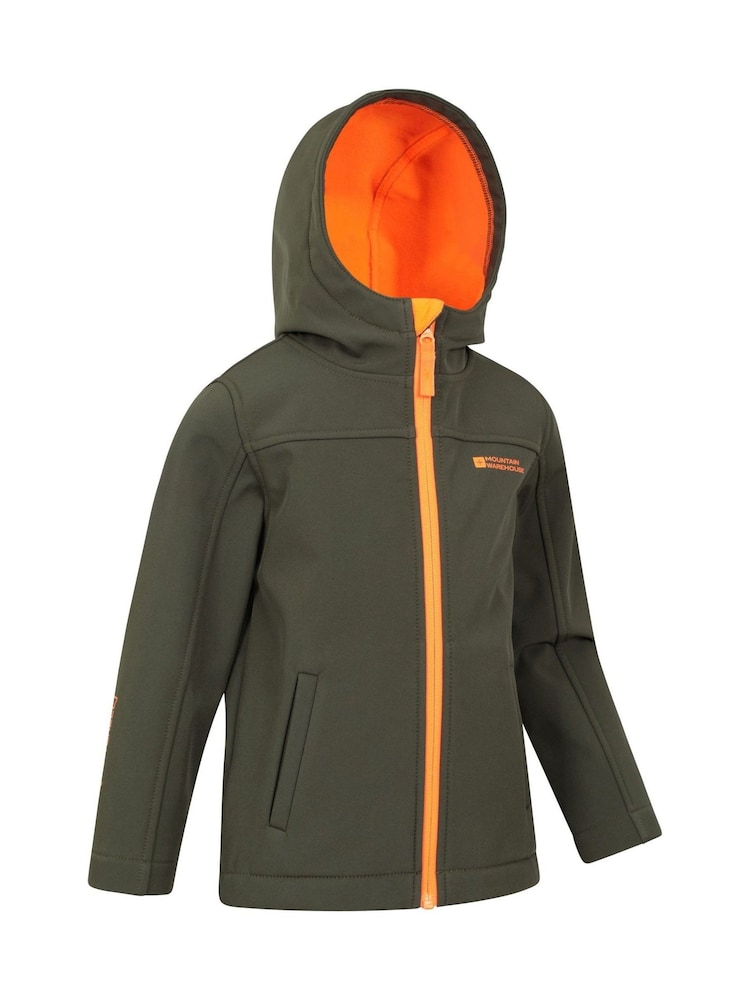 Mountain Warehouse Green Exodus Kids Water Resistant Softshell Jacket - Image 2 of 5 Mountain Warehouse Green Exodus Kids Water Resistant Softshell Jacket - Image 2 of 5