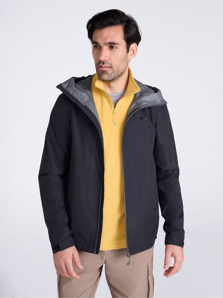 Mountain Warehouse Black Aerovent Waterproof Packable 2.5 Layer Jacket - Image 1 of 6