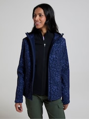 Mountain Warehouse Blue Exodus Printed Water Resistant Softshell Jacket - Image 4 of 9