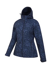Mountain Warehouse Blue Exodus Printed Water Resistant Softshell Jacket - Image 6 of 9