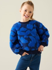 Angel & Rocket Blue Harlie Leopard Knit Jumper - Image 3 of 5