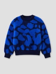 Angel & Rocket Blue Harlie Leopard Knit Jumper - Image 4 of 5
