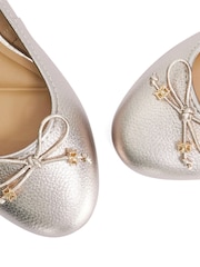 Dune London Metallic Wide Fit Hallo Ballet Pumps - Image 5 of 5