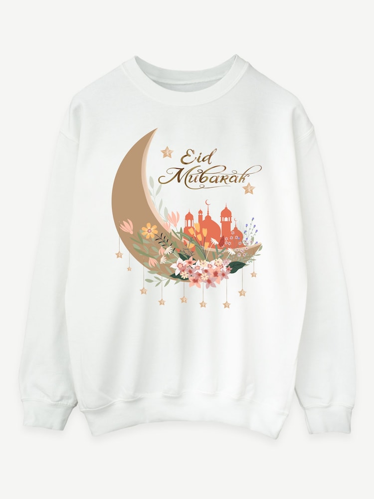 Brands In White Eid Flowers Sweat Top - Image 1 of 3 Brands In White Eid Flowers Sweat Top - Image 1 of 3