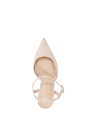 Dune London Gold Wide Fit Leather Channel Y Back Open Court Heels - Image 4 of 5