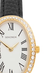 Sekonda Black Bellamy 23mm Oval Analogue Watch with Black Strap Gift Set - Image 4 of 5