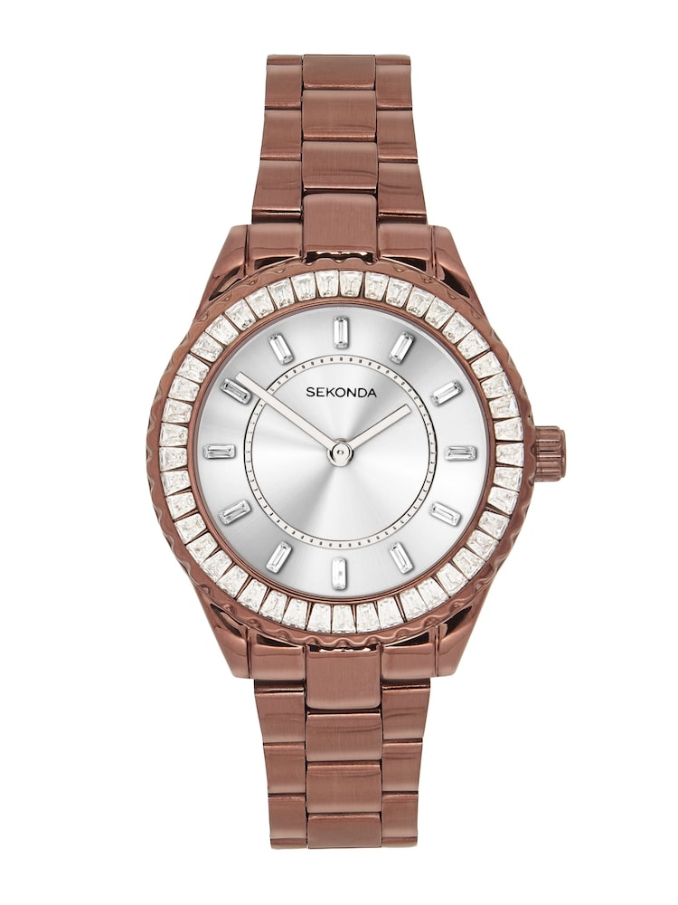 Sekonda Brown Margot 34mm Round Analogue Watch with Brown Bracelet - Image 1 of 5