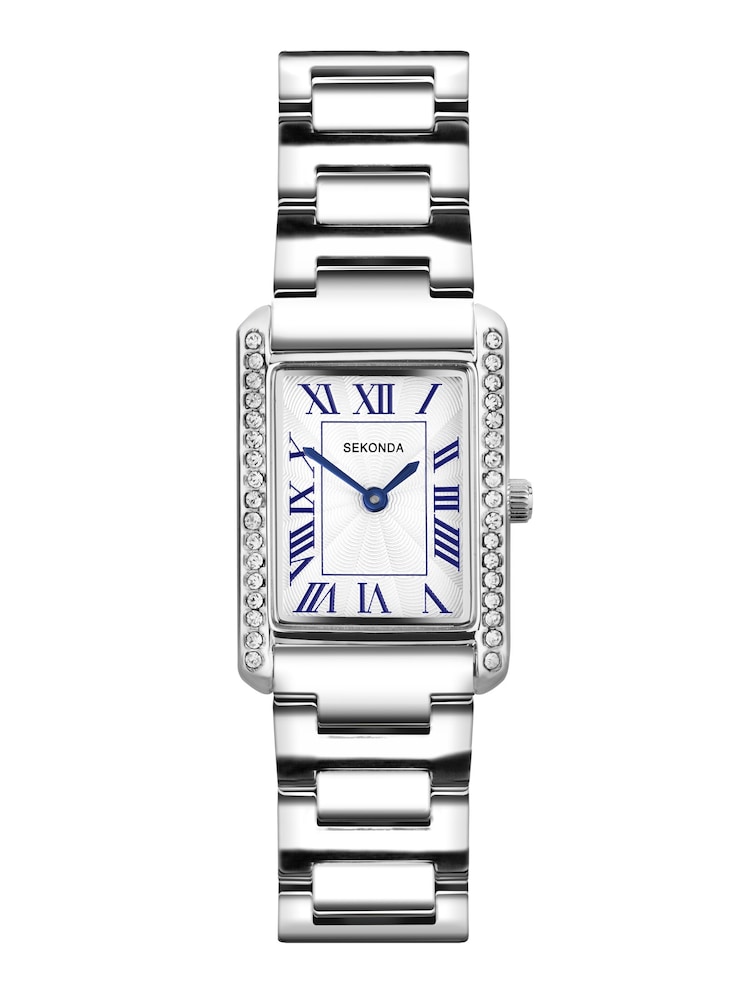 Sekonda Silver Colette 22mm Rectangular Analogue Watch with Silver Bracelet - Image 1 of 5