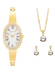 Sekonda Gold Bellamy 23mm Oval Analogue Watch with Gold Semi-Bangle Gift Set - Image 1 of 5